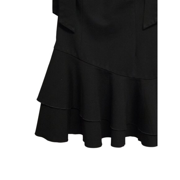 Elliatt Lucky Dress Medium Black Sleeveless Bow Accent Tiered Luxe Ponte Knit - Picture 7 of 11
